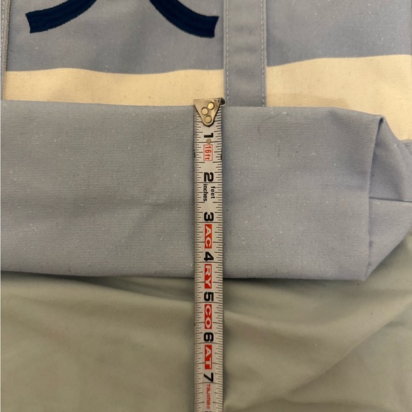 Blue bow canvas tote bag - Picture 4 of 10